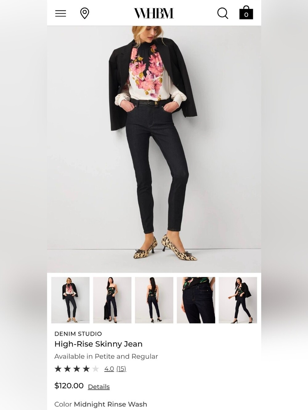 White House Black Market Midnight Rinse Wash High-Rise Skinny Jeans - 6L